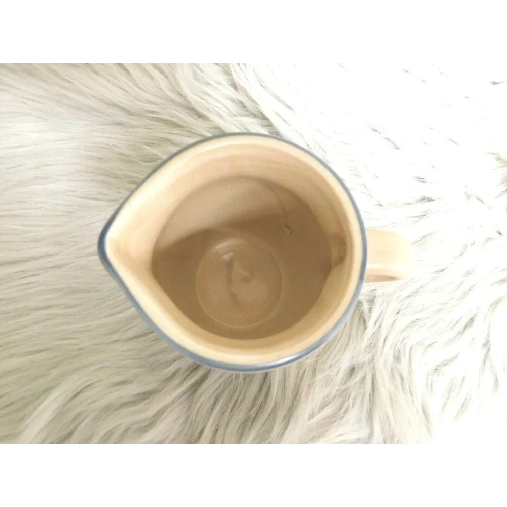 Pfaltzgraff Folk Art Cream Pitcher Creamer‎ Tan Blue 4 1/4